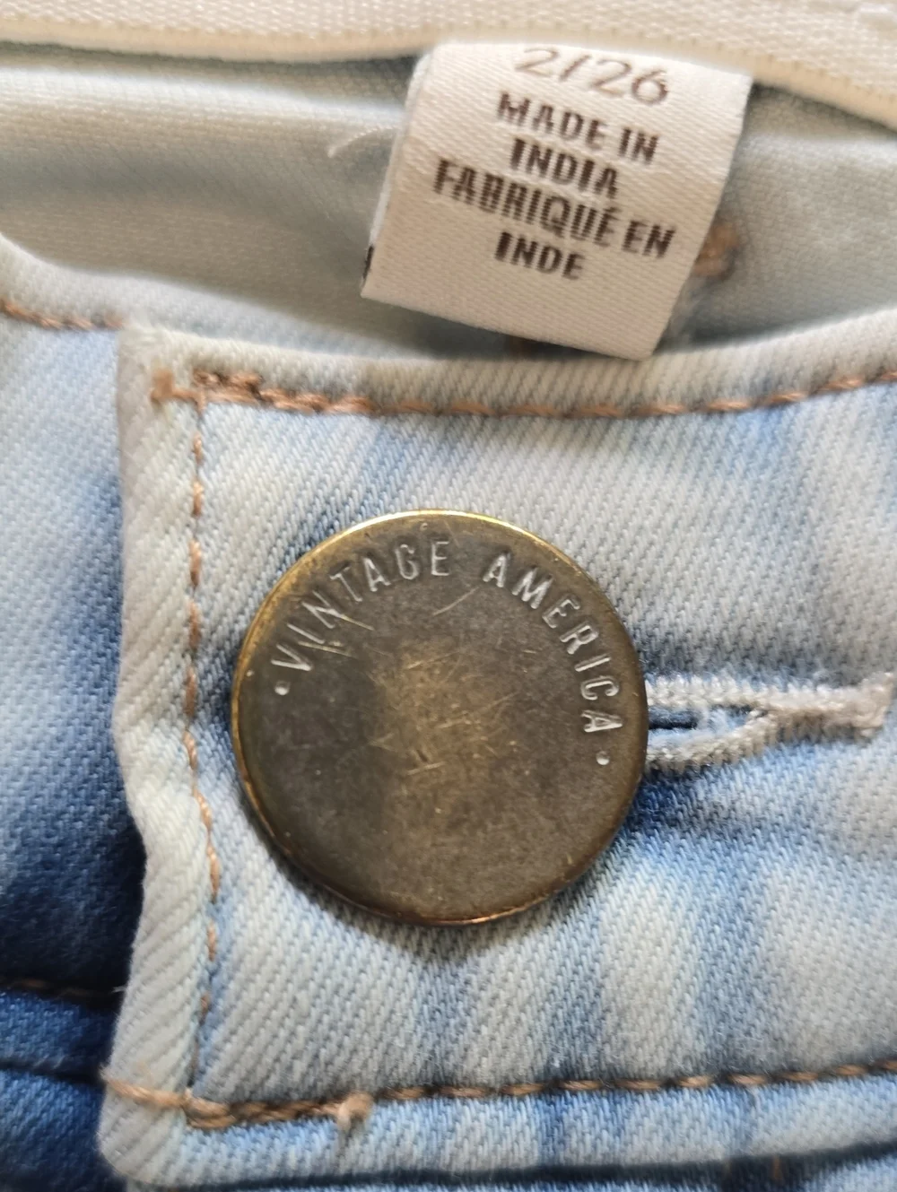 Vintage America Light Wash  Cuffed Women’s Jeans Size 2/26